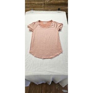 RBX Performance Womens Short Sleeve Activewear Top Heather Peach Small